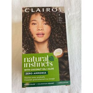 Clairol‎ Natural Instincts Hair Color 4 Dark Brown No Ammonia Dye New in Box